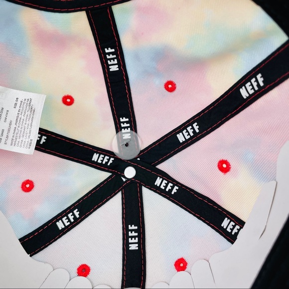 NEFF Disney Collection Mickey Mouse Black Tie Dye Snapback Trucker Hat Cap NWT - Picture 9 of 9